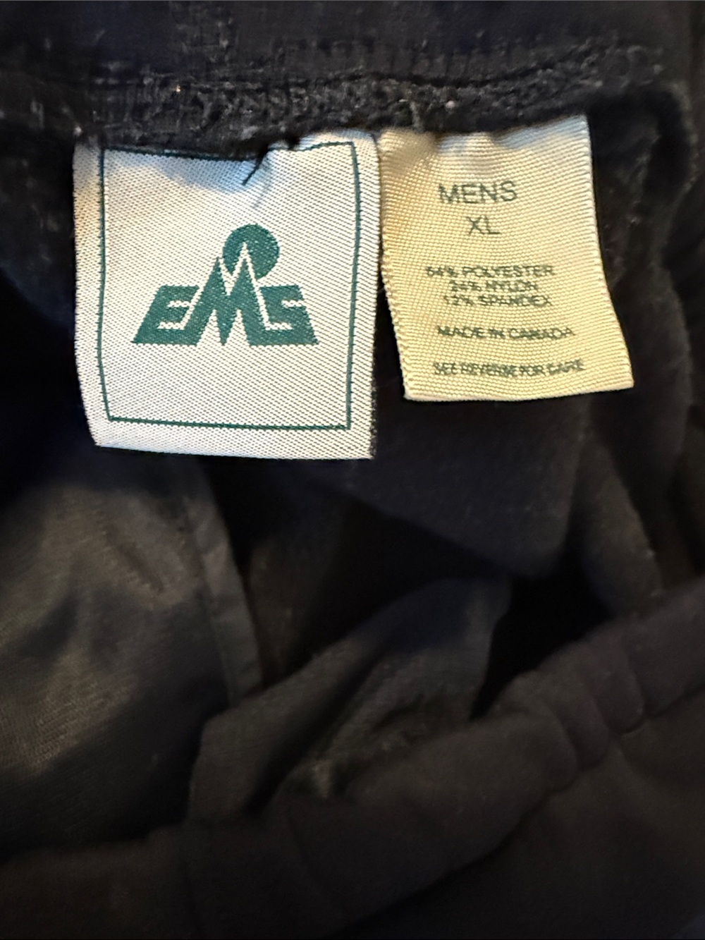 Vintage EMS Fleece Pants Mens XL Black Made In Canada Technical Stretch 90s